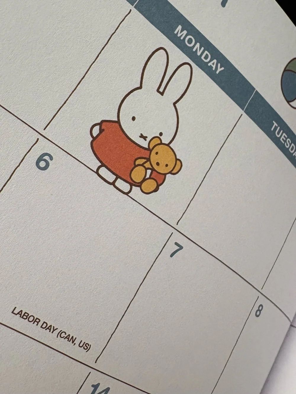 miffy 2027 Monthly Planner – Yellow Stripe with Color Blocks